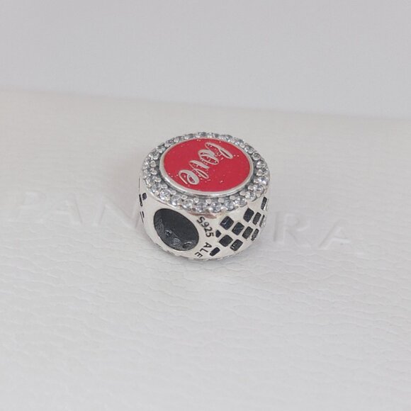 Pandora Aruba Love Glitter Charm Bead S925 Silver with box - Picture 5 of 6